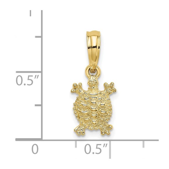 10K Gold 2-D Land Turtle Charm - Picture 2 of 4